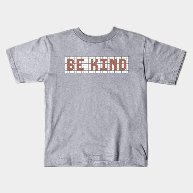 Solidarity in hard times: Be Kind (orange tile letters) Kids T-Shirt by Ofeefee